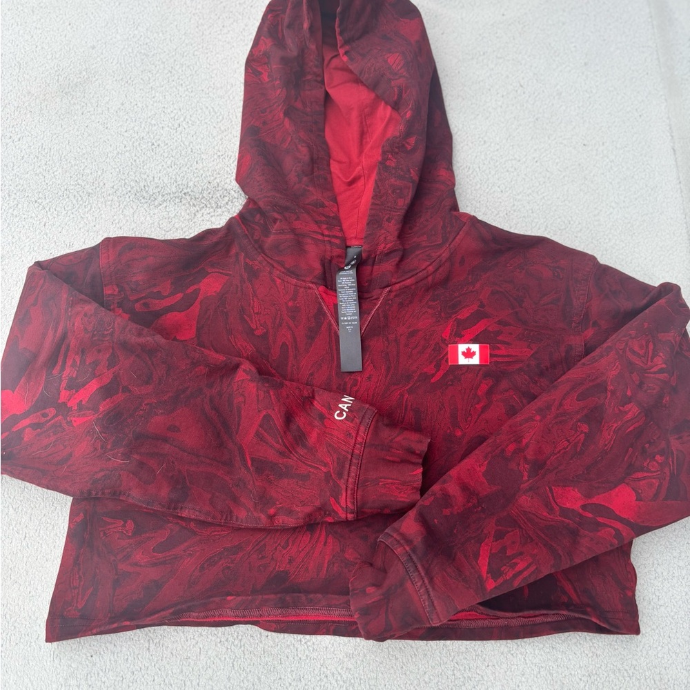 Lululemon Athletica Red Tie-Cropped Canada Hoodie 8